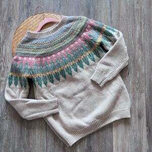 Boden wool alpaca fair isle nordic sweater women’s size 6